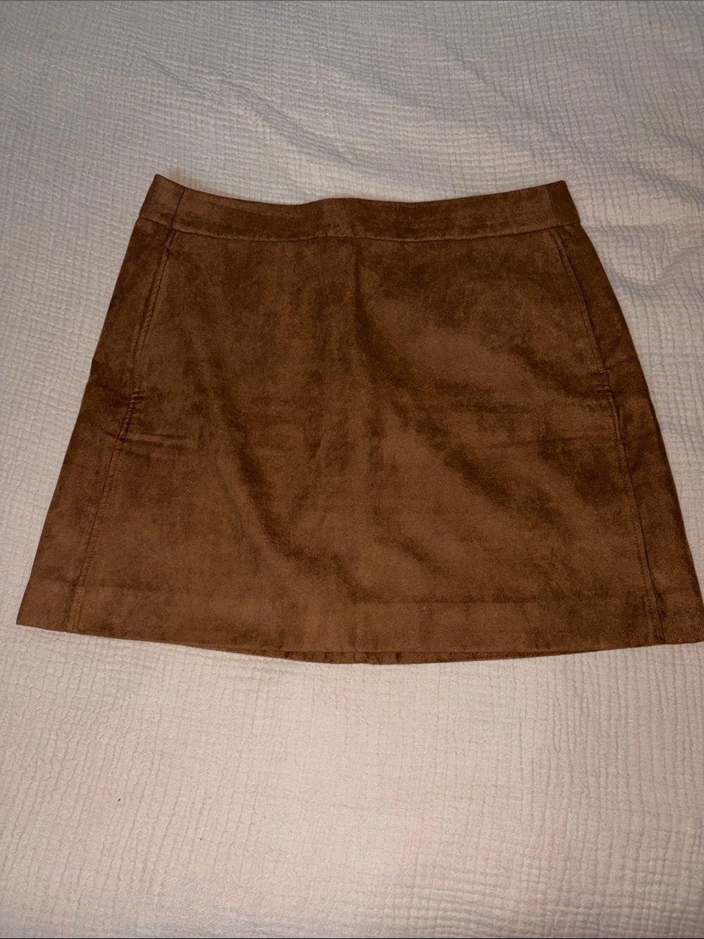 J. Crew Brown Suede-Look Mini Skirt